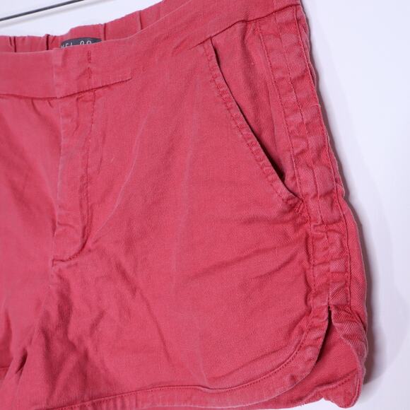 LEVEL99 Helen Trouser Shorts Coral Red Linen Blend Back Elastic Waist Women's 27 - Picture 4 of 10